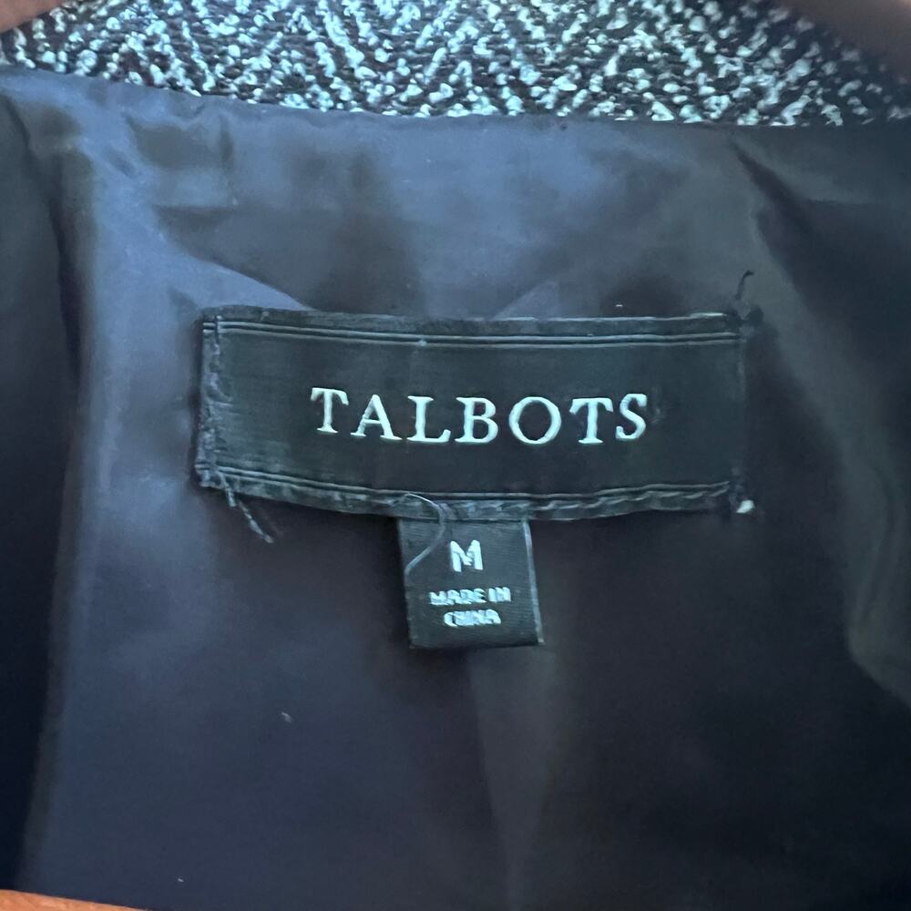 Talbots Textured Tweed Jacket Blazer Front Pockets Two tone Buttons Old Money M - Picture 5 of 9